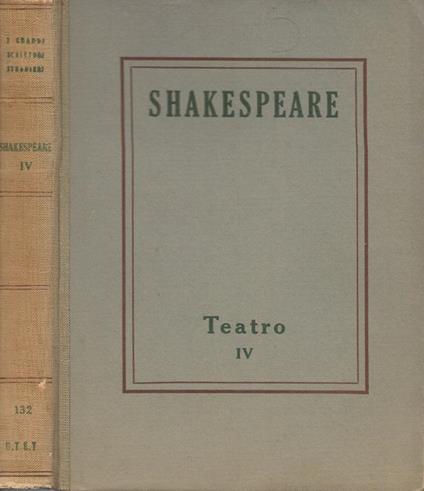 Teatro IV - William Shakespeare - copertina