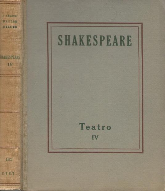 Teatro IV - William Shakespeare - copertina