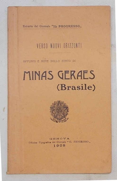 Appunti e note sullo stato di Minas Geraes (Brasile) - copertina