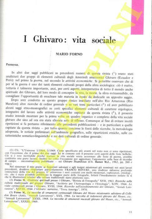 I Ghivaro: vita sociale - Mario Forno - copertina