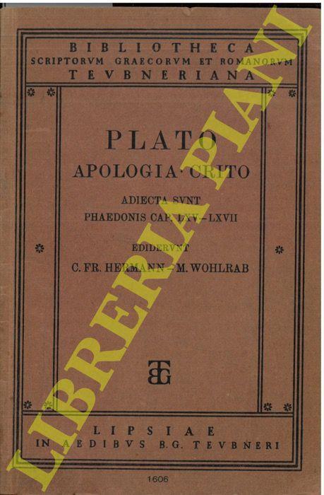 Apologia, Crito, adiecta s. Phaedonis c.LXV-LXVII, ed. C.F.Hermann M. Wohlrab - Platone - copertina