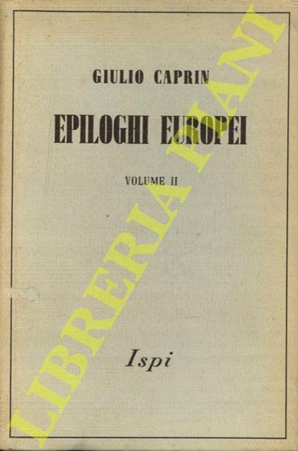 Epiloghi europei - Giulio Caprin - copertina