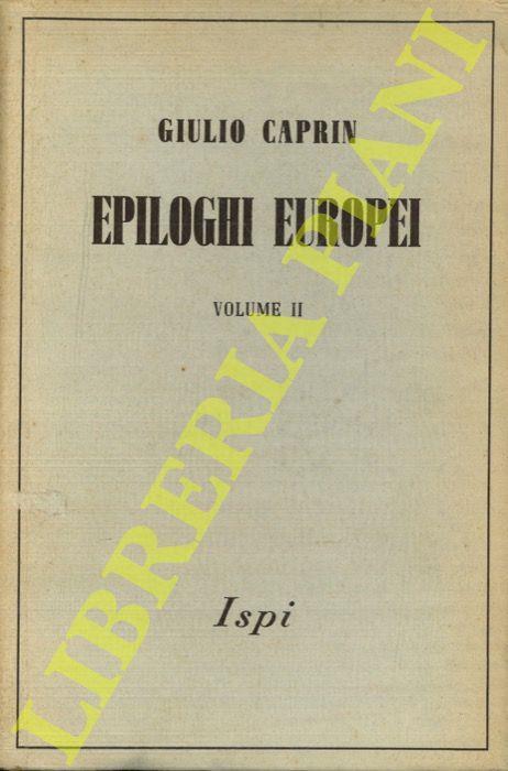 Epiloghi europei - Giulio Caprin - copertina