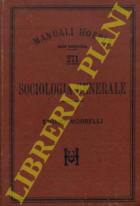 Elementi di sociologia generale - Emilio Morselli - copertina