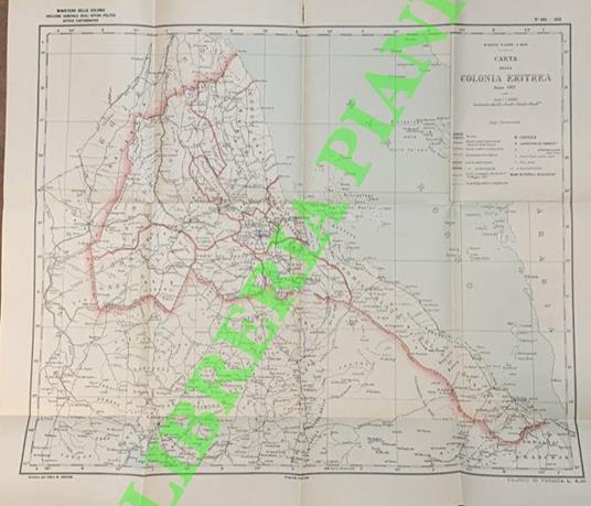 Carta della Colonia Eritrea. Anno 1917 - copertina