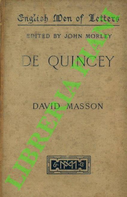 De Quincey - copertina