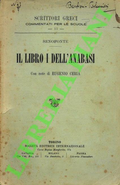Il libro I dell’Anabasi - Senofonte - copertina