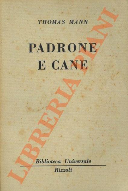 Padrone e cane - Thomas Mann - copertina