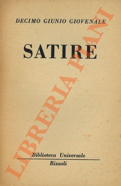 Satire - Decimo Giunio Giovenale - copertina