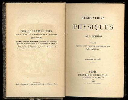 Récréations physiques. Illustré de 38 vignettes dessinées sur bois par Castelli - copertina