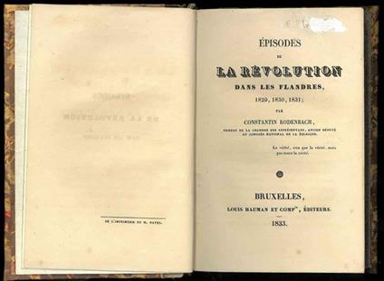 Episodes de la révolution dans les flandres, 1829, 1830, 1831 - copertina