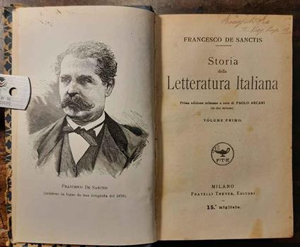 Storia della Letteratura Italiana. Prima edizione milanese a cura di Paolo Arcari (in due volumi) - Francesco De Sanctis - copertina