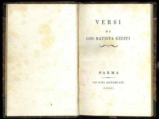 Versi di Gio: Batista Giusti - copertina