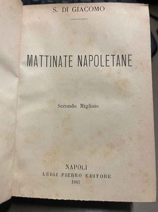 Mattinate napoletane. - Versi (1891-1893) - copertina