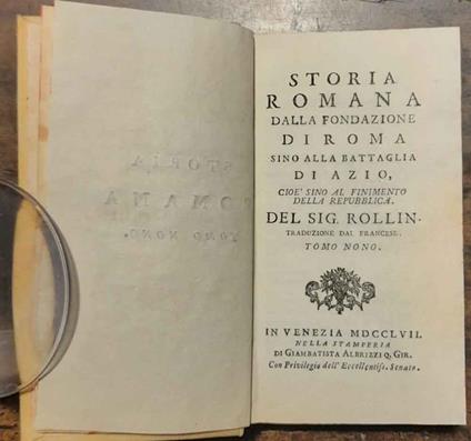Storia romana dalla fondazione di Roma sino alla battaglia di Azio cio è sino al finimento della repubblica. Tomo nono. (libro ventiquattresimo e venticinquesimo). Traduzione dal francese - copertina