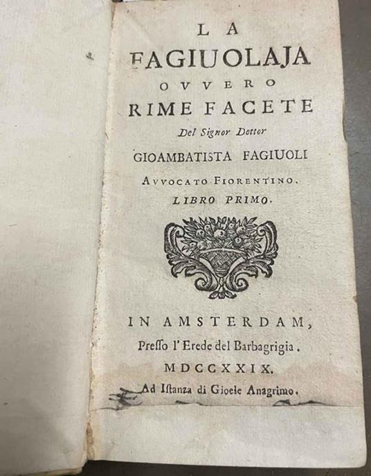 La fagiuolaja ovvero rime facete - copertina