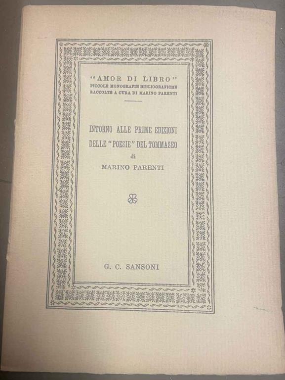 STUDIO BIBLIOGRAFICO ORFEO LIBRERIA ANTIQUARIA S.A.S.