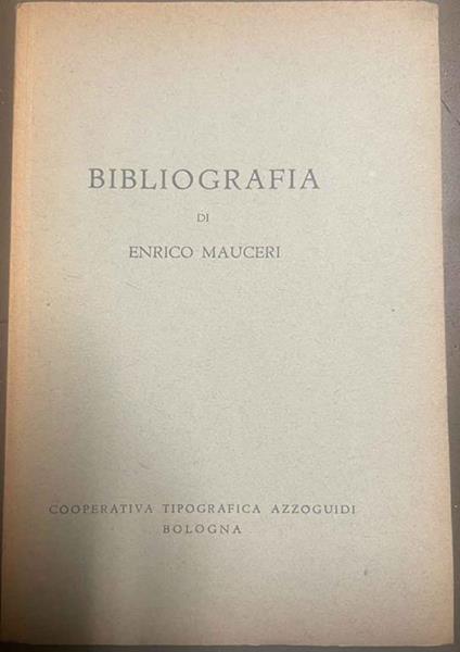 Bibliografia - Enrico Mauri - copertina