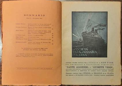 La Ronda letteraria mensile. Anno I°, num. 8, Dicembre 1919 - copertina