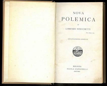 Nova polemica - Lorenzo Stecchetti - copertina