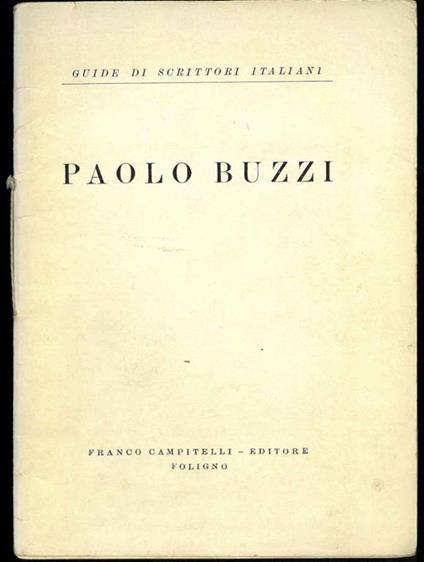 Paolo Buzzi - copertina