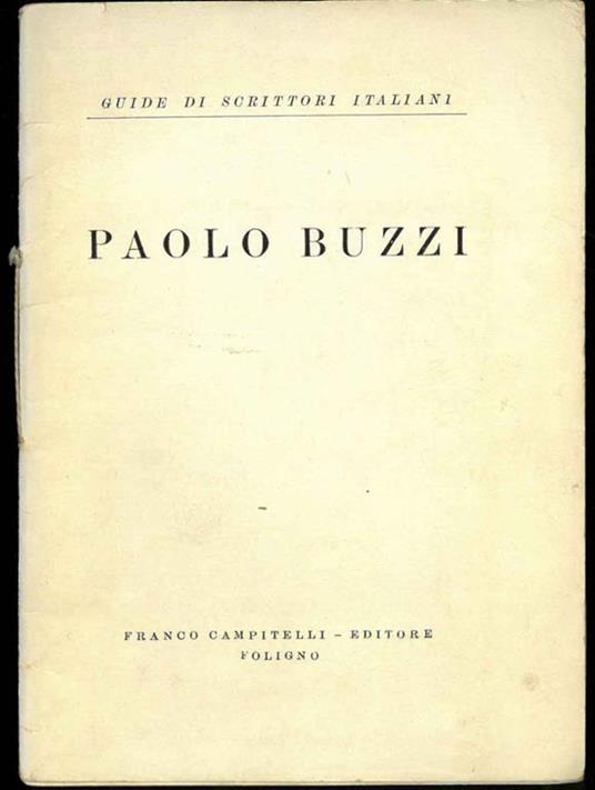 Paolo Buzzi - copertina