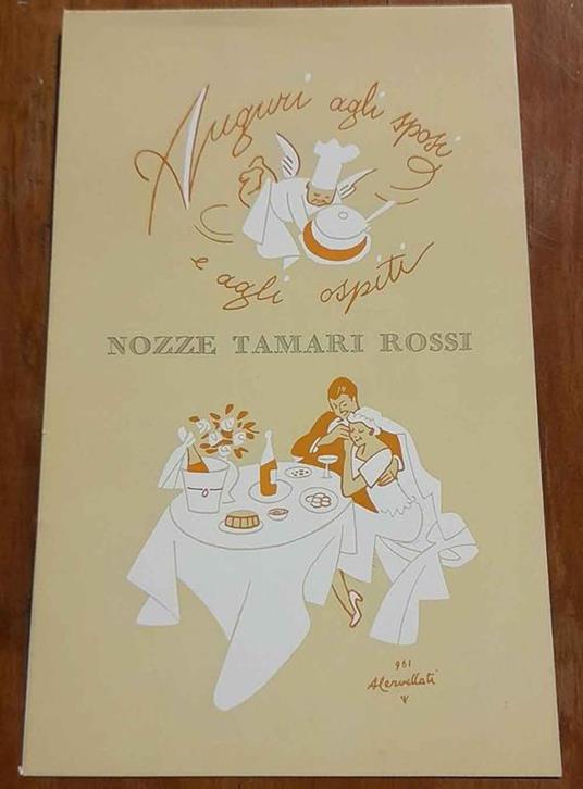 Nozze Tamari Rossi. Auguri agli Sposi. Menu - copertina