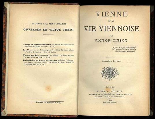 Vienne et la Vie Viennoise - copertina