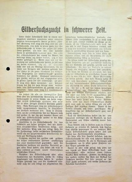 Silberfuschzucht in schwerer Zeit - copertina