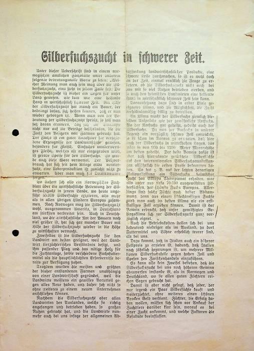 Silberfuschzucht in schwerer Zeit - copertina