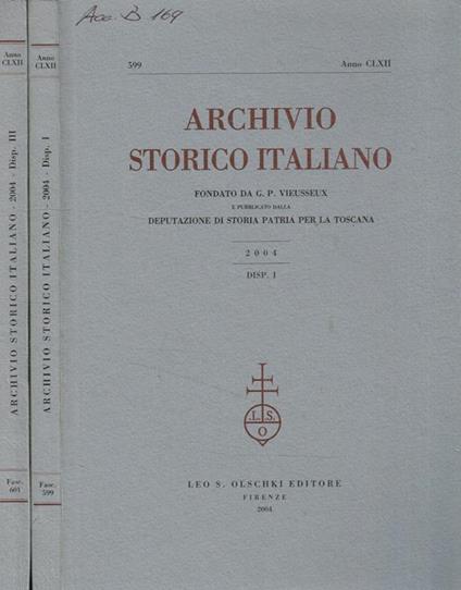 Archivio storico italiano. Fasc.I, III, 2004 - copertina