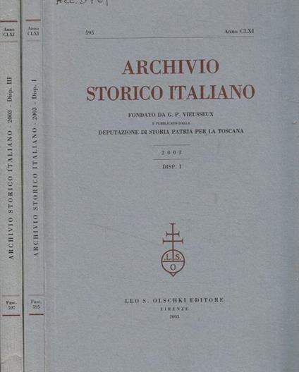 Archivio storico italiano. Fasc.I, III, 2003 - copertina