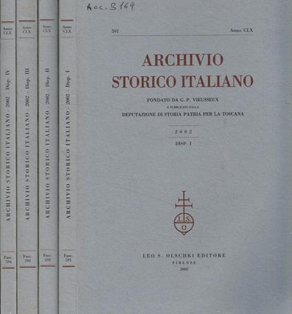 Archivio storico italiano. Anno 2002 - copertina