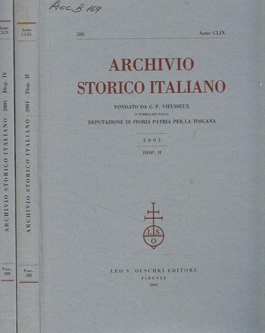 Archivio storico italiano. Fasc.II, IV, 2001 - copertina