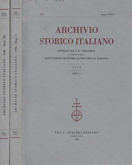 Archivio storico italiano. Fasc.I, III, 1998 - copertina
