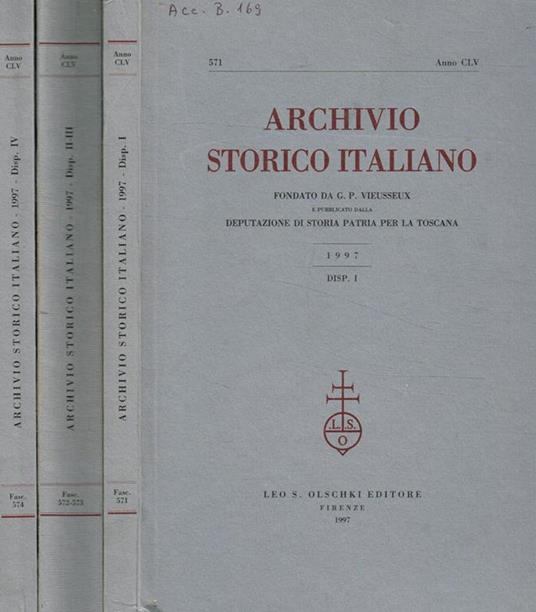 Archivio storico italiano. Anno 1997 - copertina