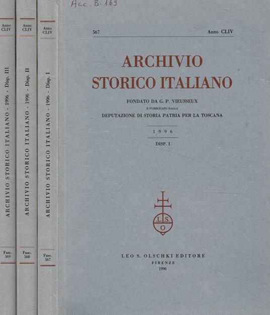 Archivio storico italiano. Fasc.I, II, III, 1996 - copertina