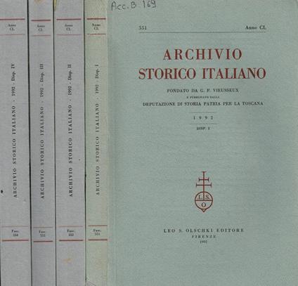 Archivio storico italiano. Anno 1992 - copertina