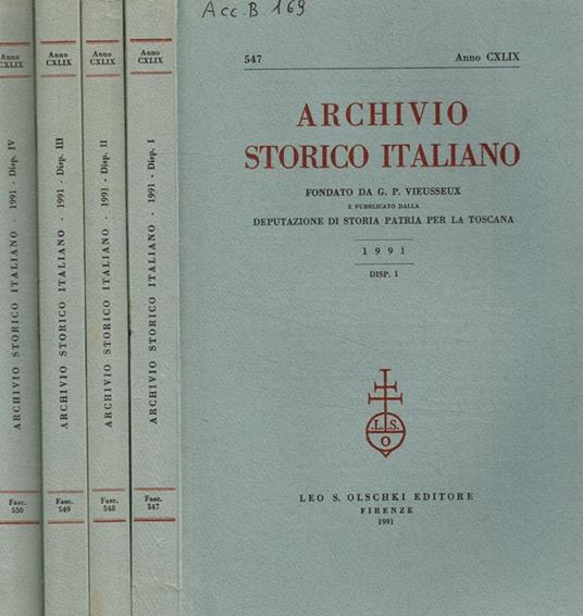 Archivio storico italiano. Anno 1991 - copertina