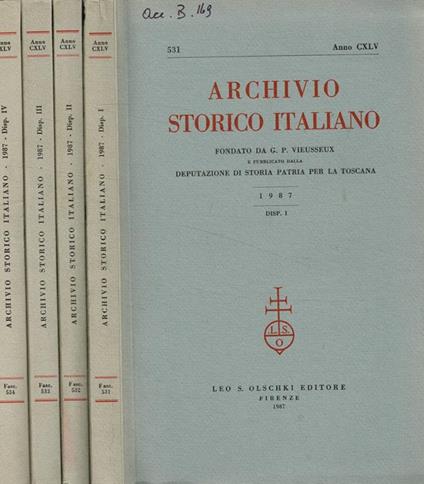 Archivio storico italiano. Anno 1987 - copertina