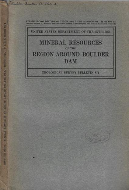 Mineral Resources of the region around boulder dam - copertina