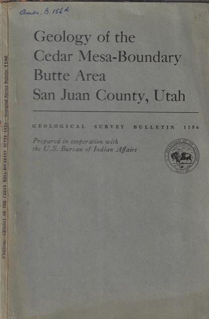 Geology of the cedar mesa-boundary butte area San Juan County, Utah - copertina