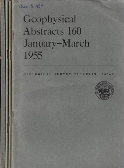 Geological survey bulletin 1033 A, B, C, D - copertina