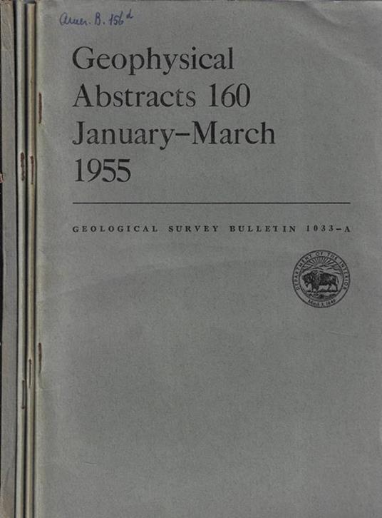 Geological survey bulletin 1033 A, B, C, D - copertina