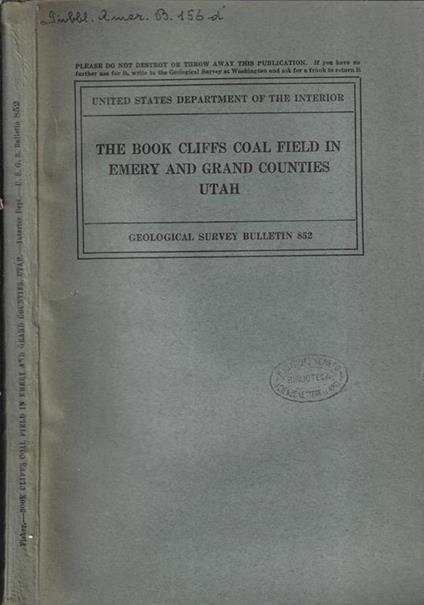 The book cliffs coal field in emery and grand counties Utah - copertina