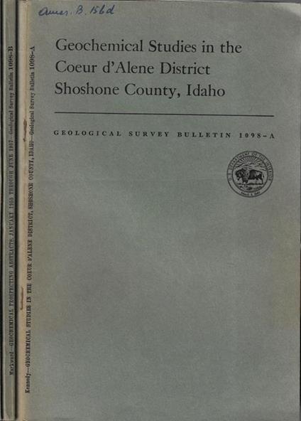 Geological Survey Bulletin 1098 A, B, C - copertina