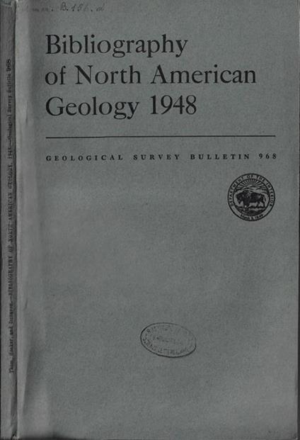 Bibliography of North American Geology 1948 - copertina