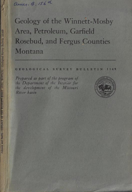 Geology of the Winnett-Mosby Area, petroleum, Garfield Rosebud, and Fergus Counties Montata - copertina