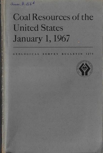 Coal resources of the United States January 1, 1967 - copertina