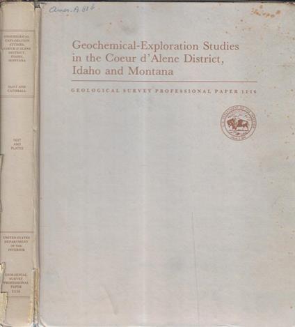 Geochemical-exploration studies in the Coeur d'Alene district, Idaho and Montana - copertina